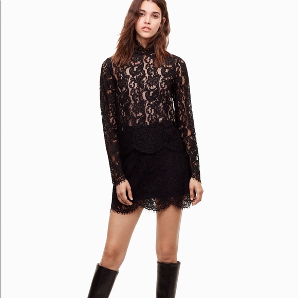 WILFRED Claribel 100% Silk Lace Skirt - Picture 4 of 10